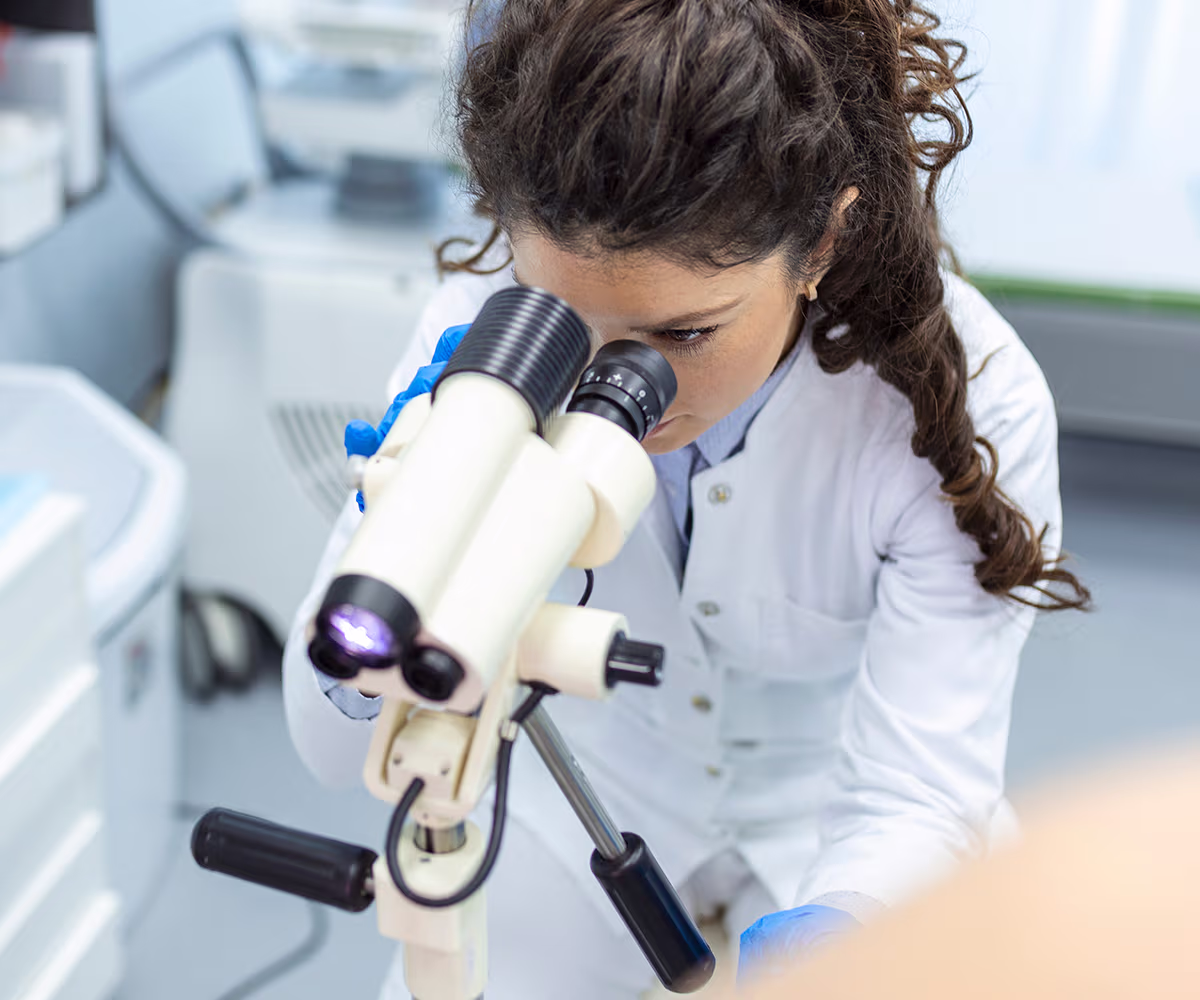 Colposcopy Accent Image showing a doctor performing an exam